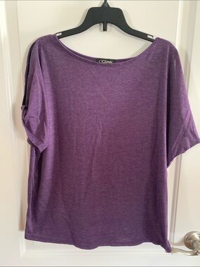 Colette Women's Purple Boat Neck Short Sleeve Tee